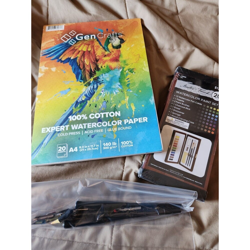Watercolor Painting Starter Kit – Paint Set, Paper, Calligraphy Dip Pen Nibs